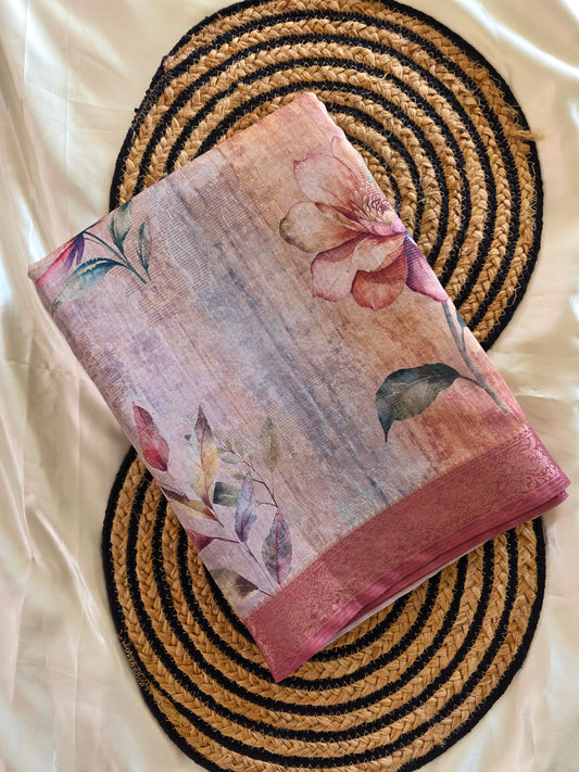 Printed silk cotton sarees