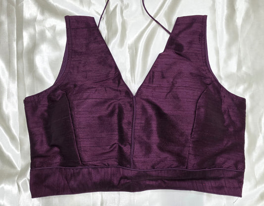 Purple Raw Silk Blouse
