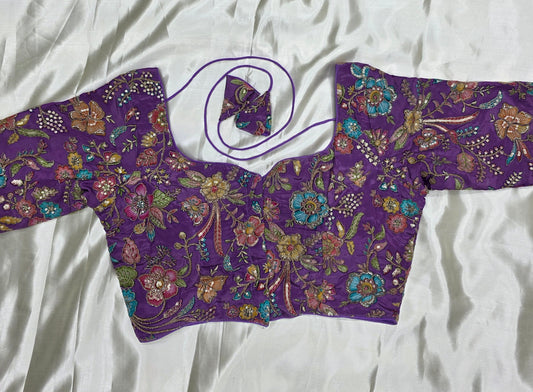 Purple Crepe Silk Blouse