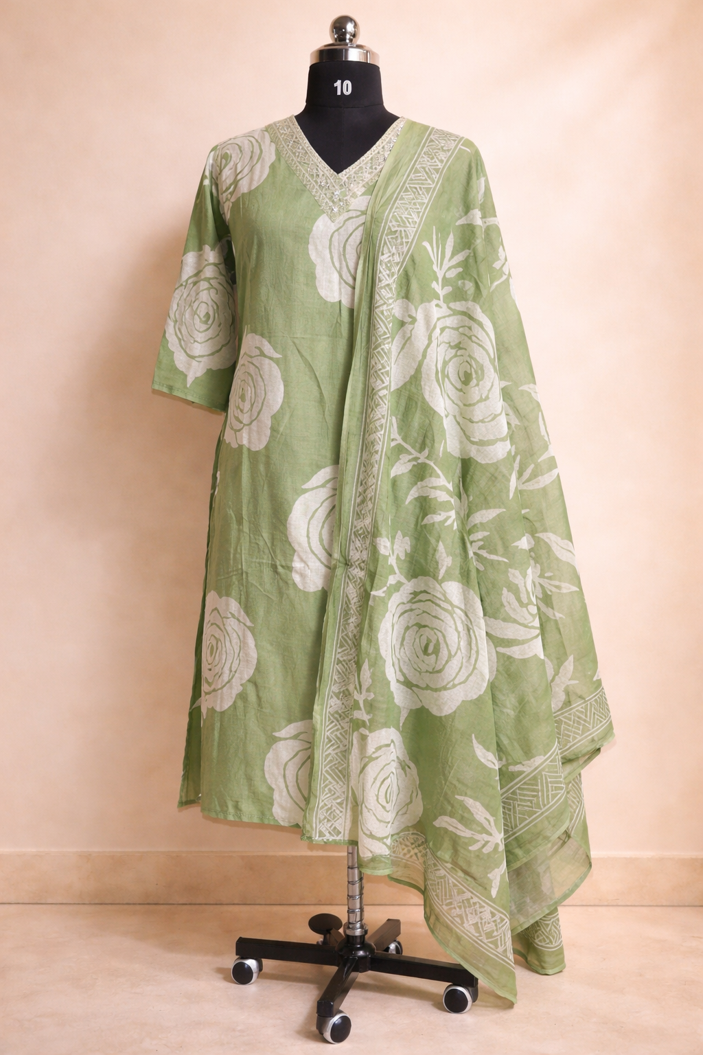 Green Mul Cotton 3pc Set