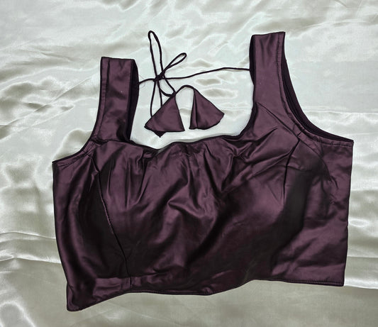 Brown Satin Blouse