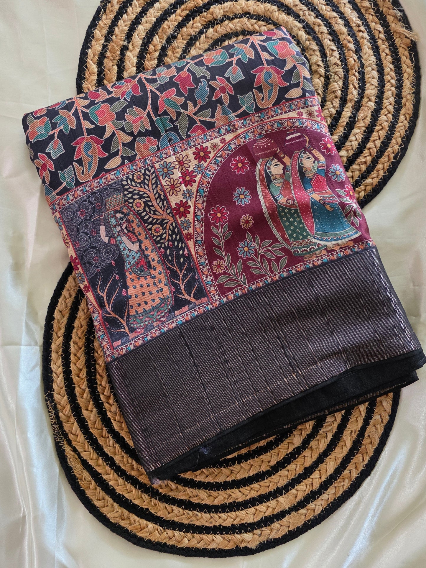 Printed silk cotton saree