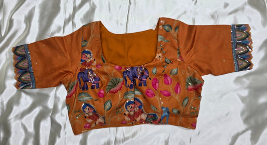 Orange Sequence Blouse