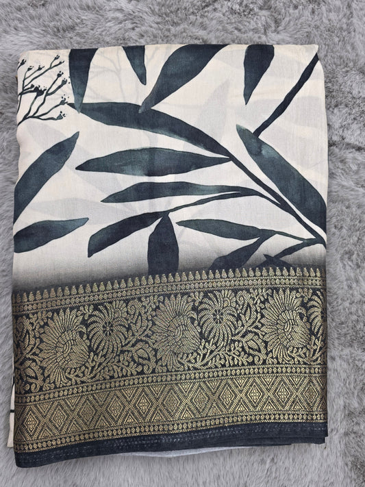 Printed silk cotton saree