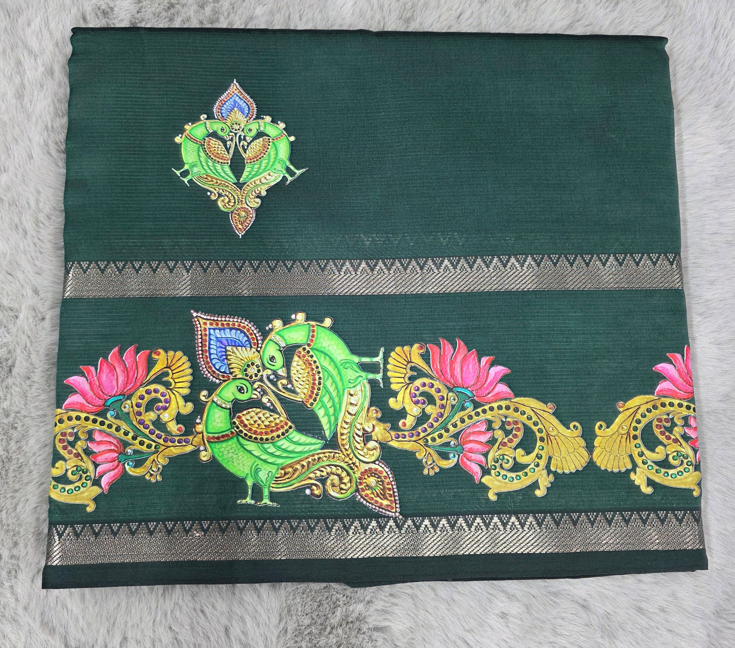 Mangalgiri Saree with Tanjavur Prints - SHC001