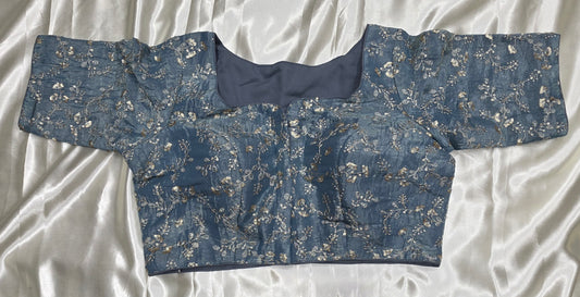 Turkish blue Crepe Sequence Blouse