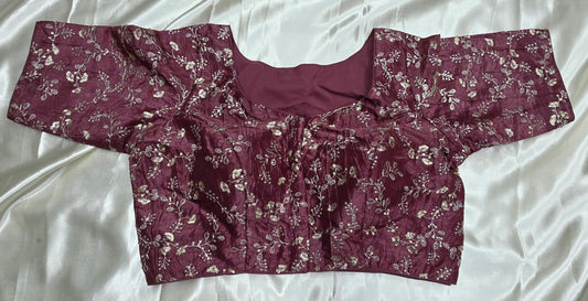 Magenta Crepe Sequence Blouse