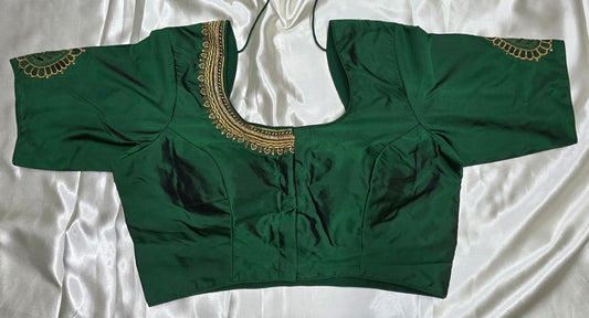 Green Raw Silk Blouse