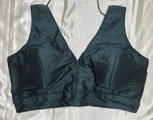 Green Raw Silk Blouse