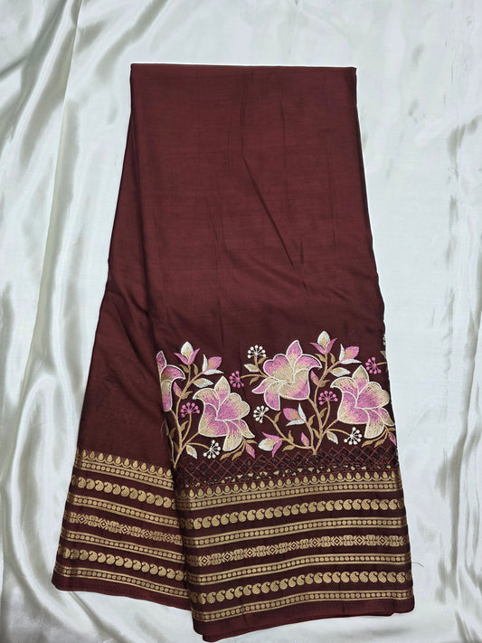 Cut-Work Semi Crepe Silk