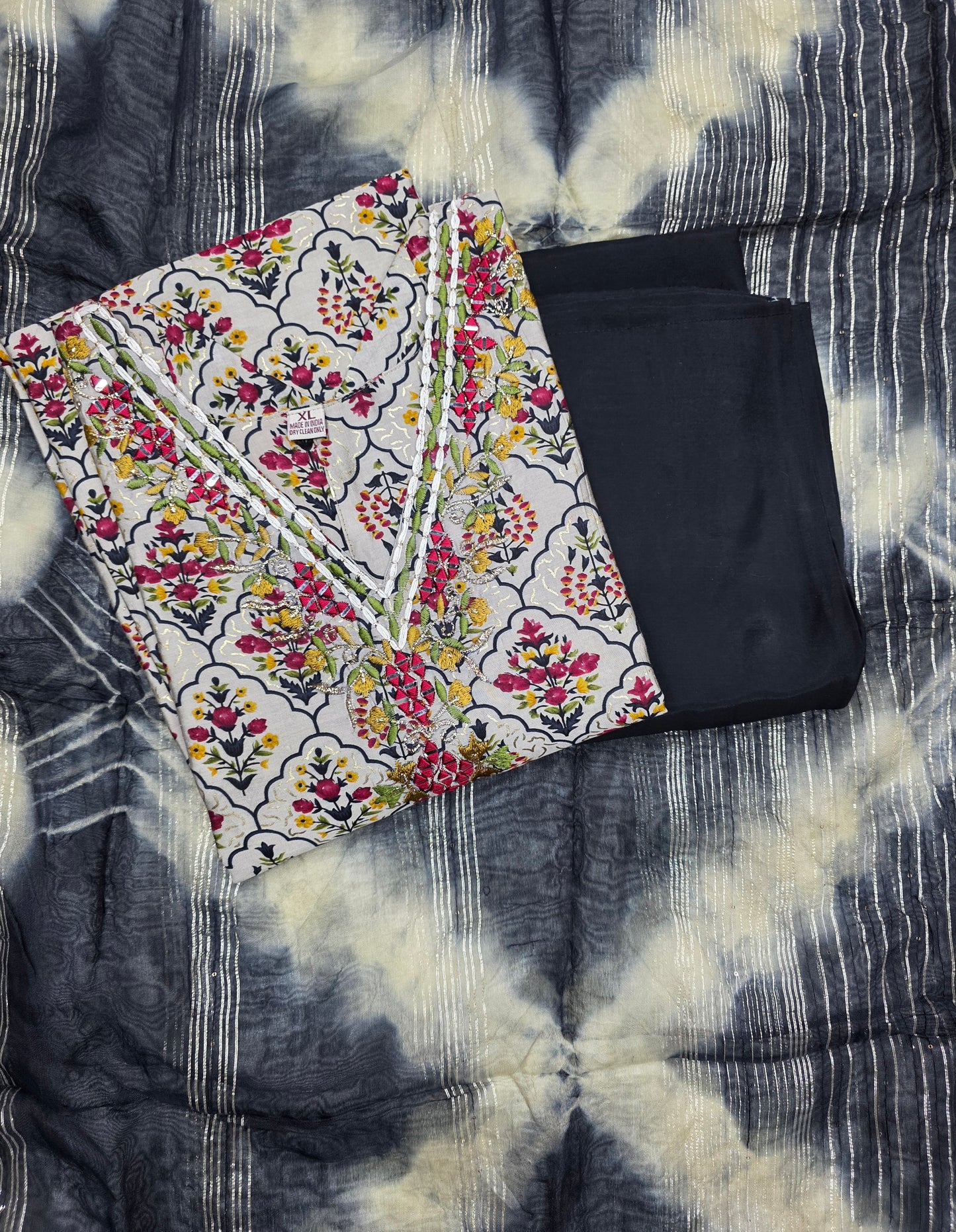 Black Muslin Silk 3pc Set