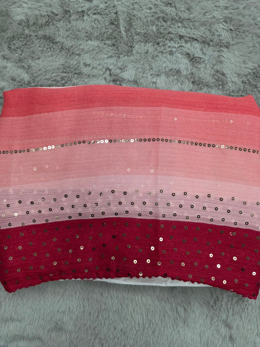 Georgette Sequence work saree
