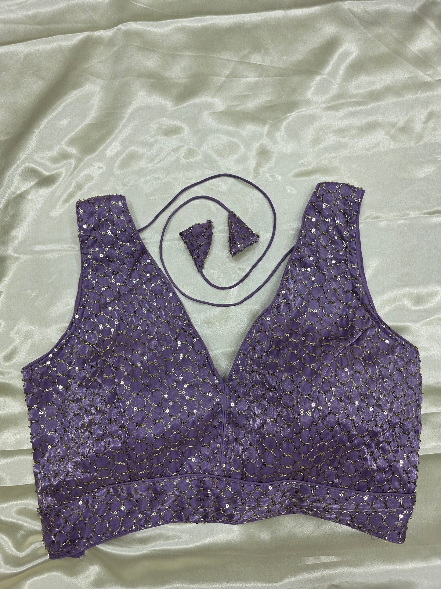 Lavender colour Sequence Blouse