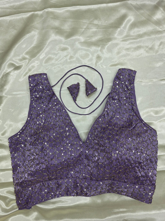Lavender colour Sequence Blouse