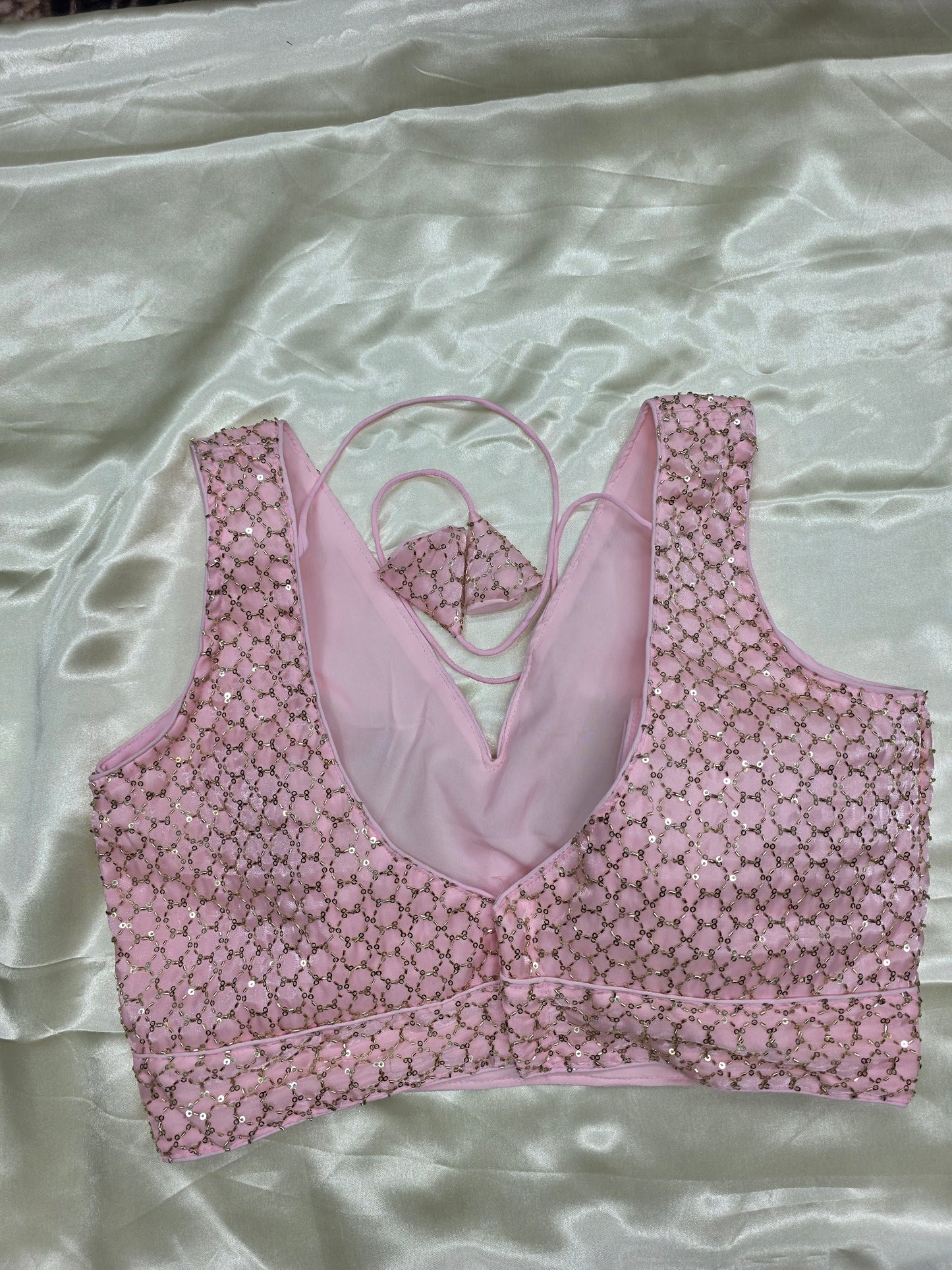 Pink colour Sequence Blouse