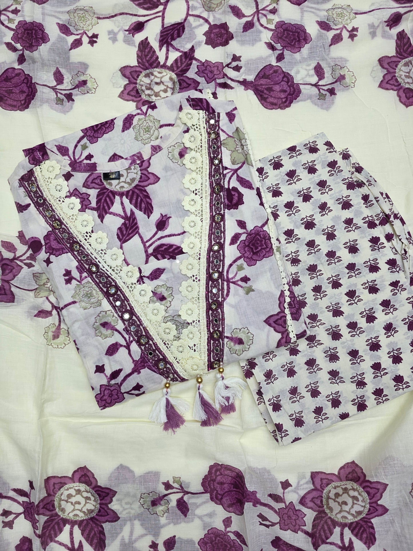 Purple Mul Cotton 3pc Set