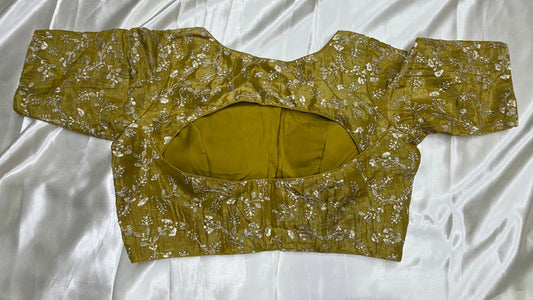 Mehandi Green Crepe Sequence Blouse