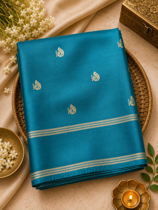 Light Blue Dola Viscose Silk Saree