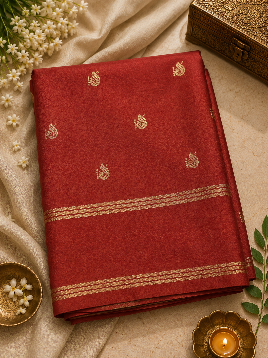 Orange Dola Viscose Silk Saree