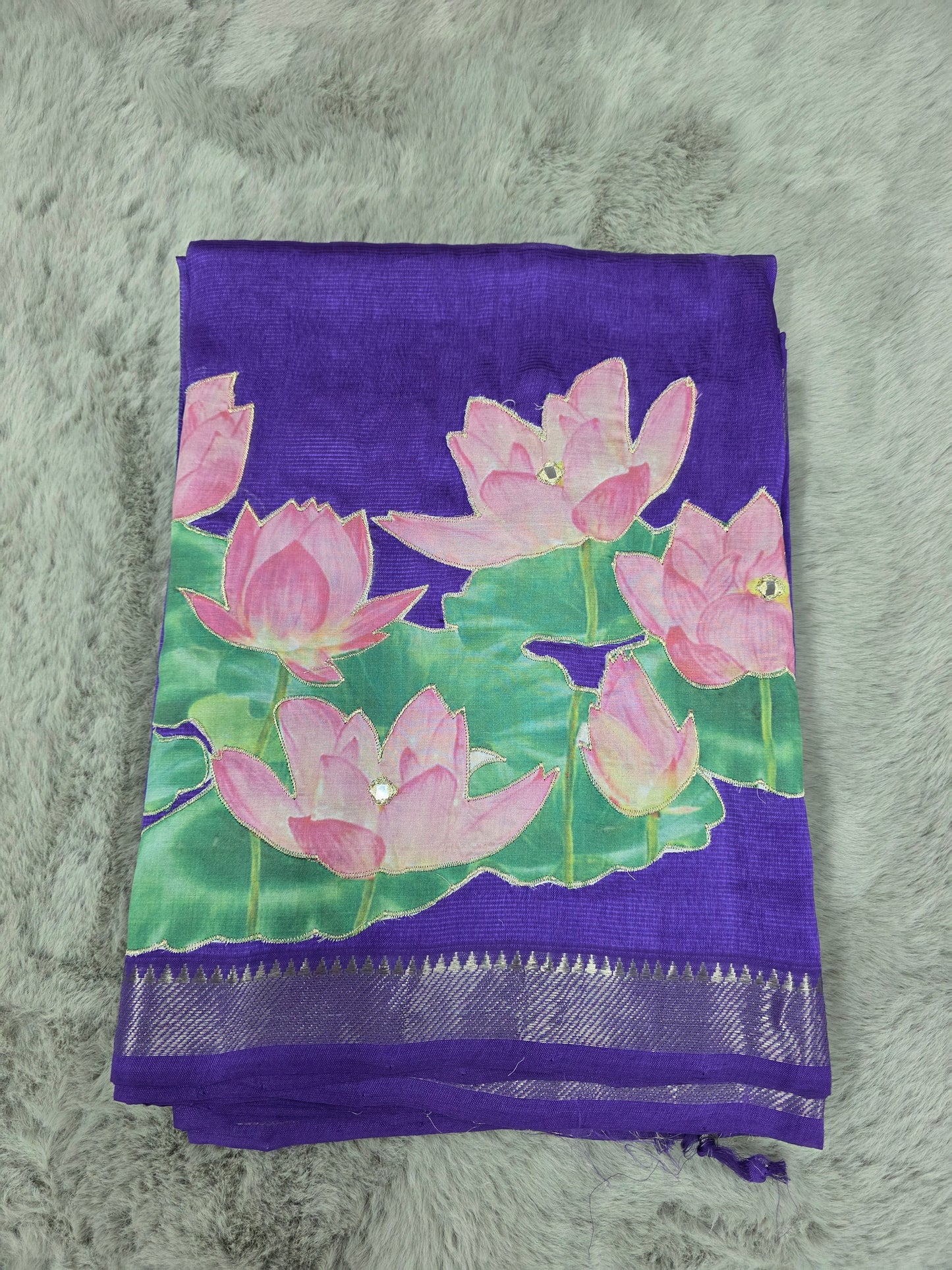Mangalgiri Saree with Applique Work - SHC002