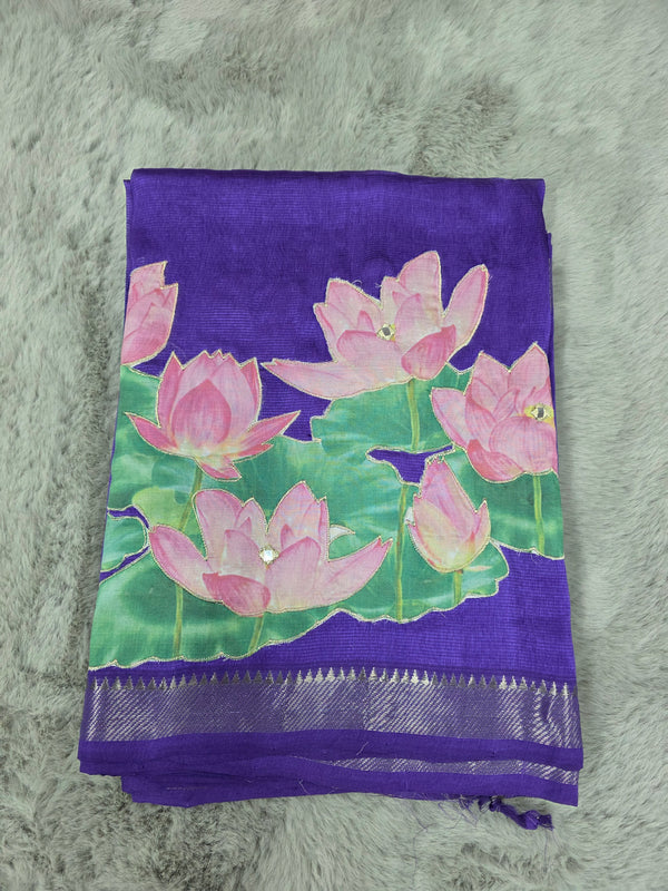 Mangalgiri Saree with Applique Work - SHC002
