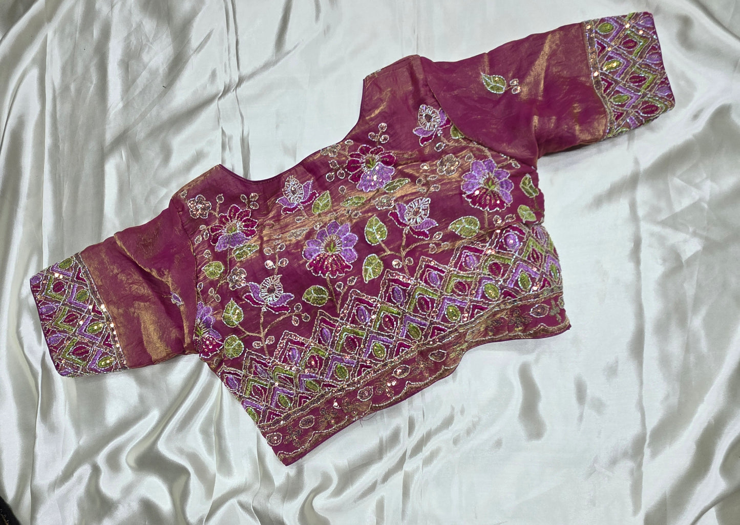 Magenta colour Work Blouse