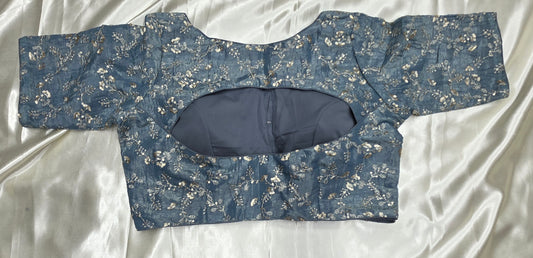 Turkish blue Crepe Sequence Blouse