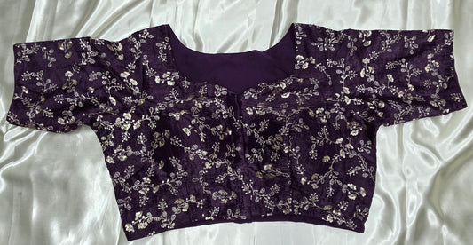 Purple Crepe Sequence Blouse