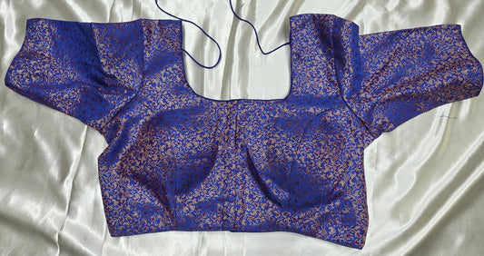 Blue Brocade Blouse