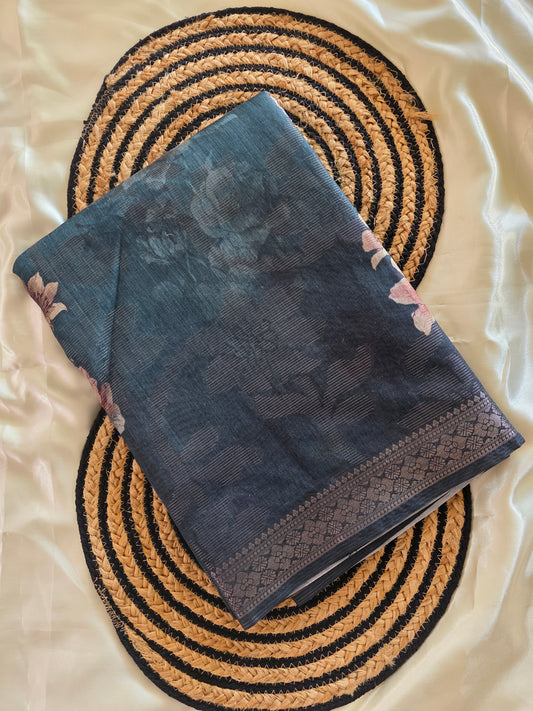 Printed silk cotton sarees