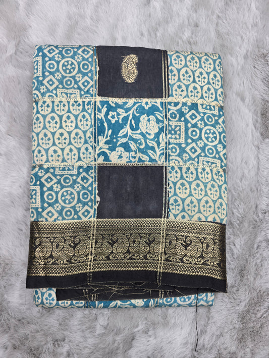 Block print saree