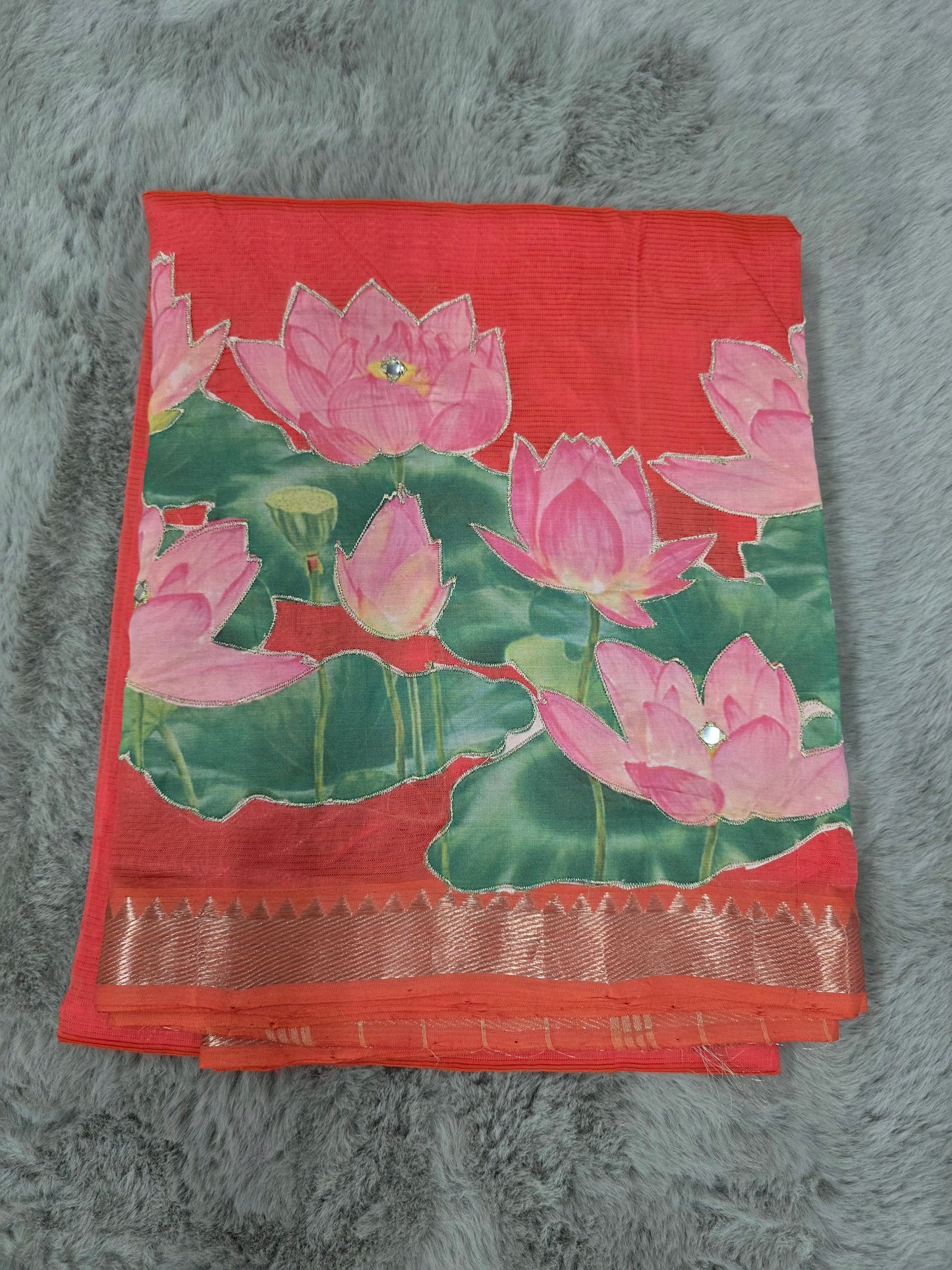 Mangalgiri Saree with Applique Work - SHC002