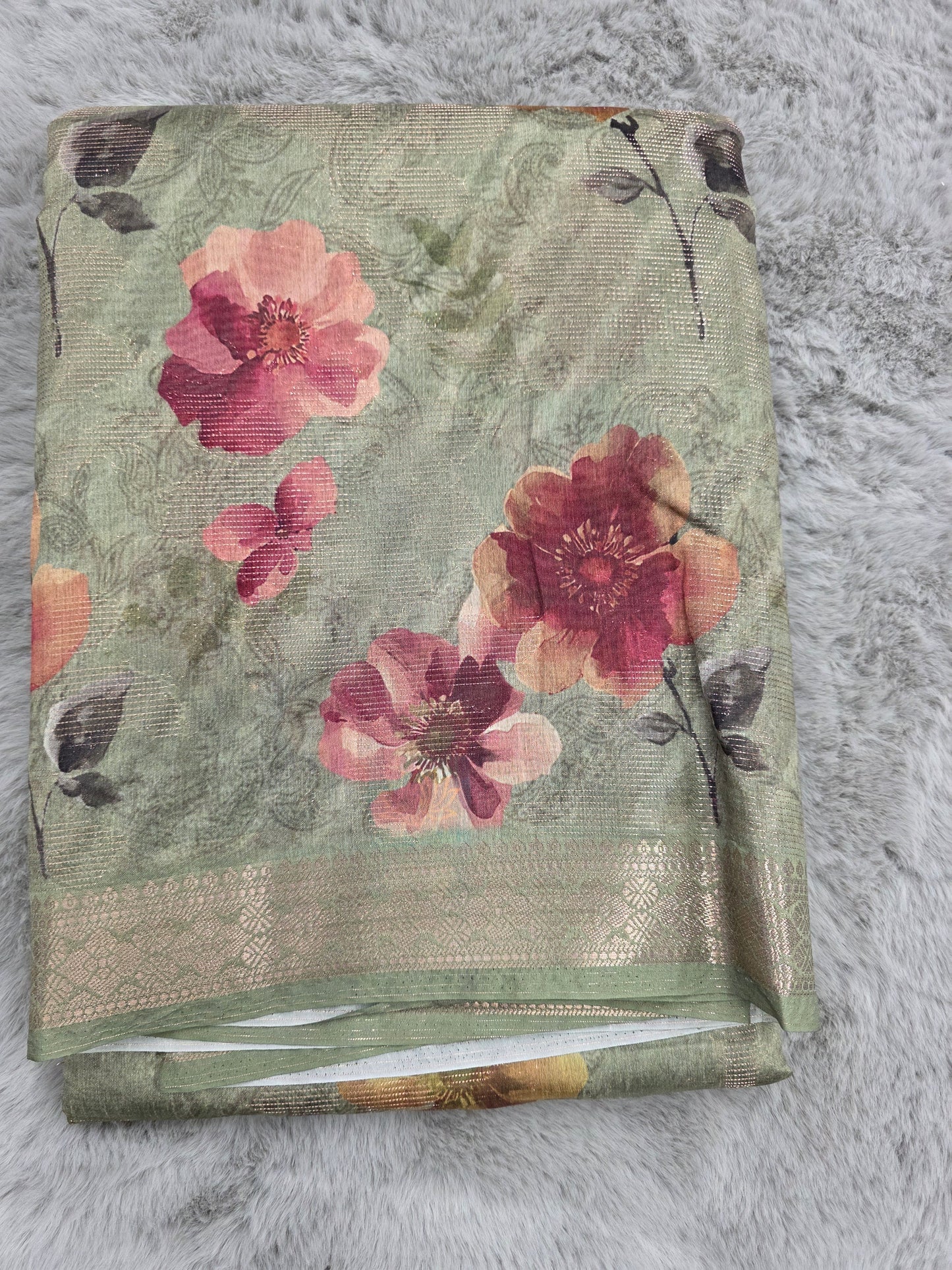 Printed silk cotton saree