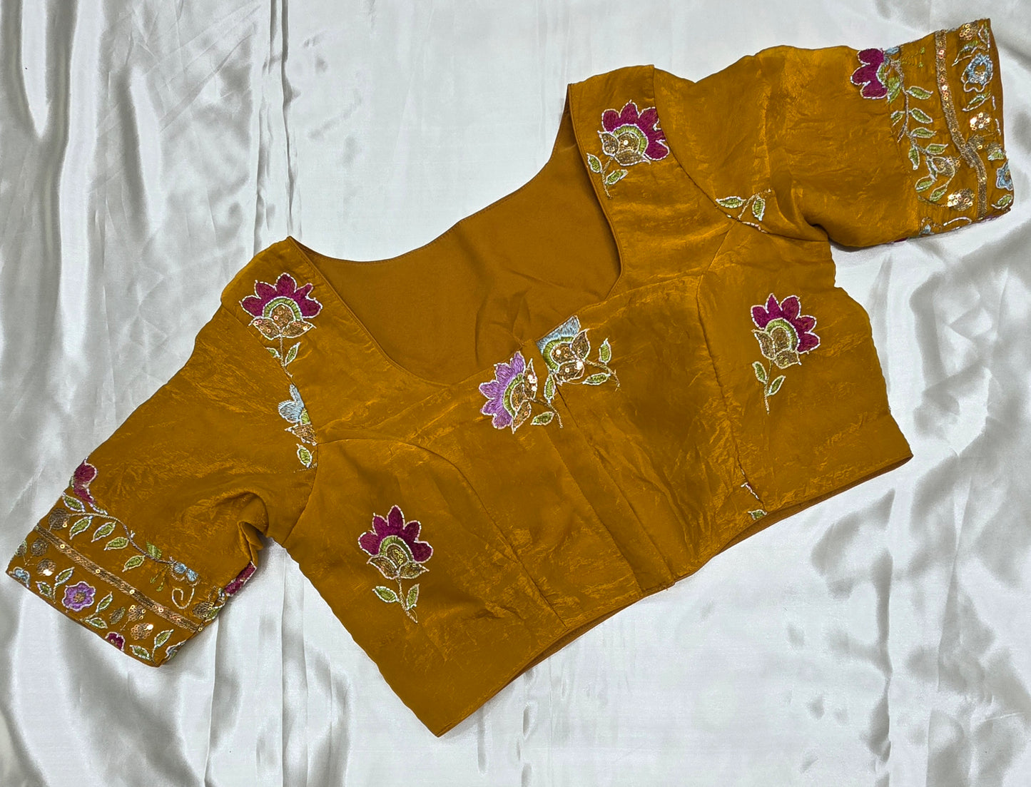Yellow colour Work Blouse