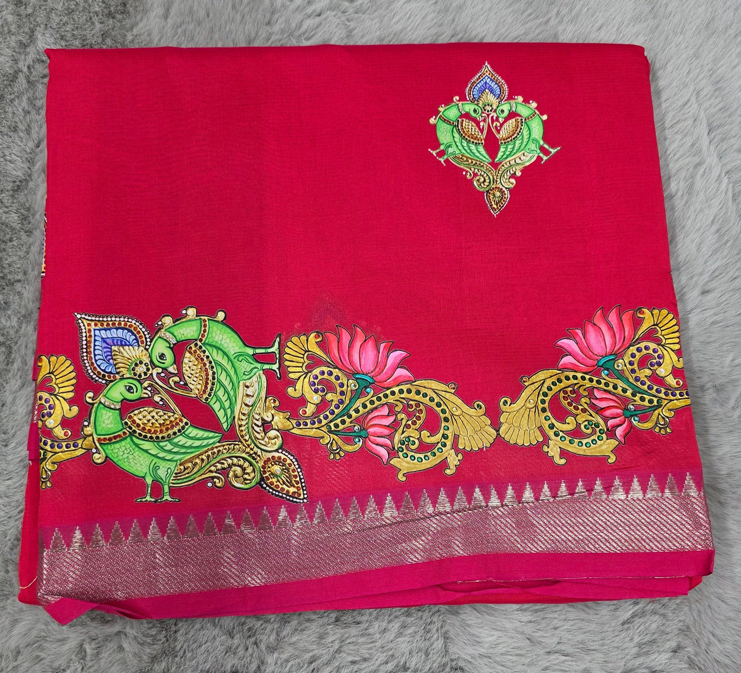 Mangalgiri Saree with Tanjavur Prints - SHC001