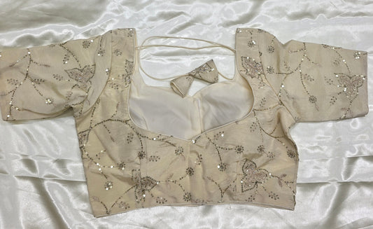 Cream colour Sequence Blouse