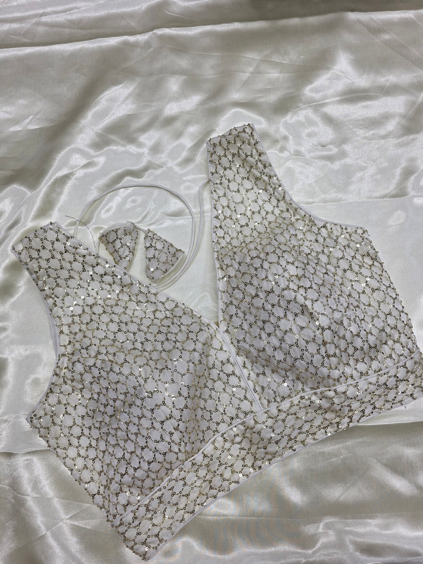 White colour Sequence Blouse