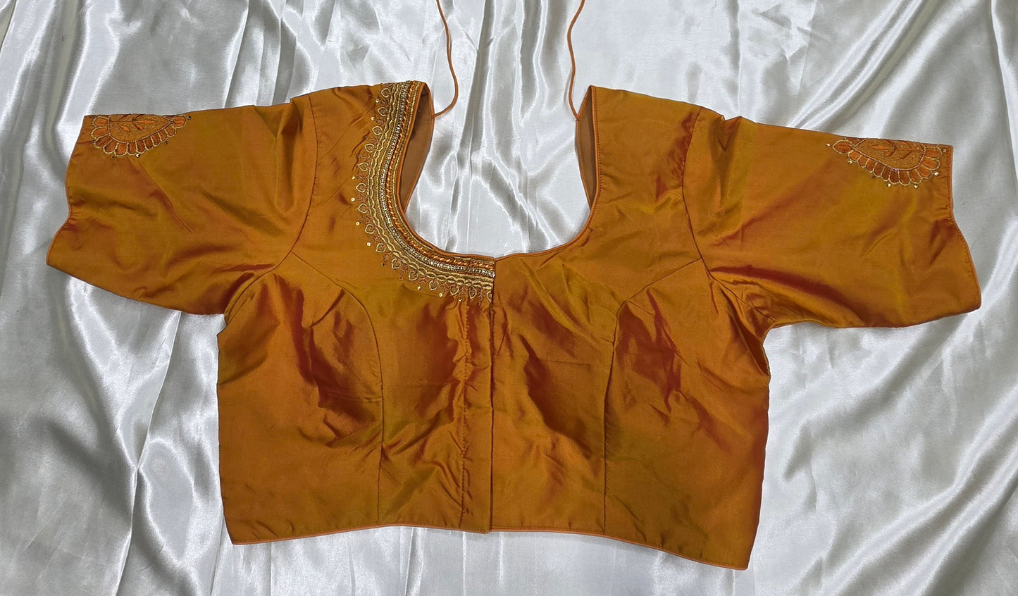 Yellow Raw Silk Work Blouse