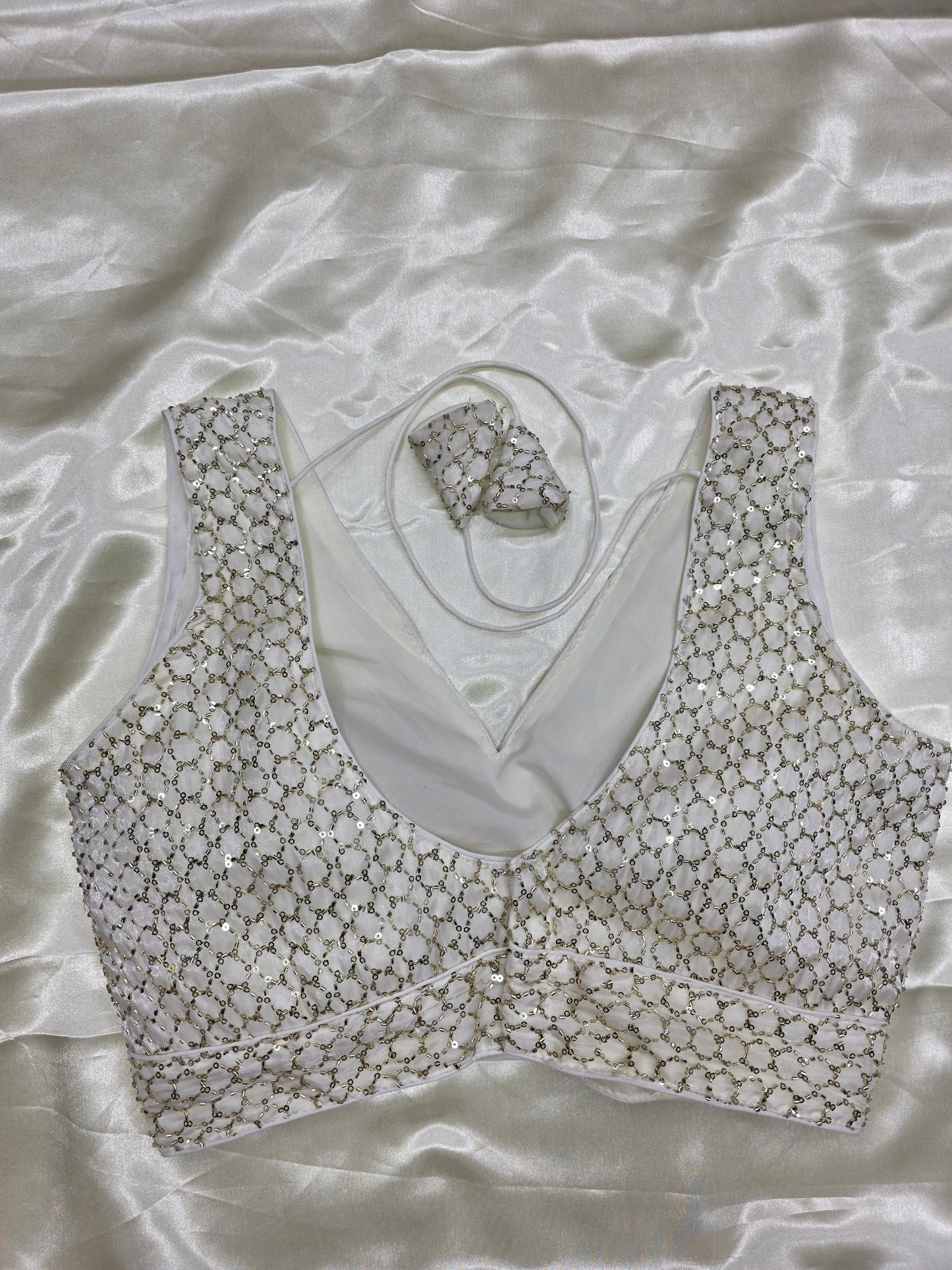 White colour Sequence Blouse