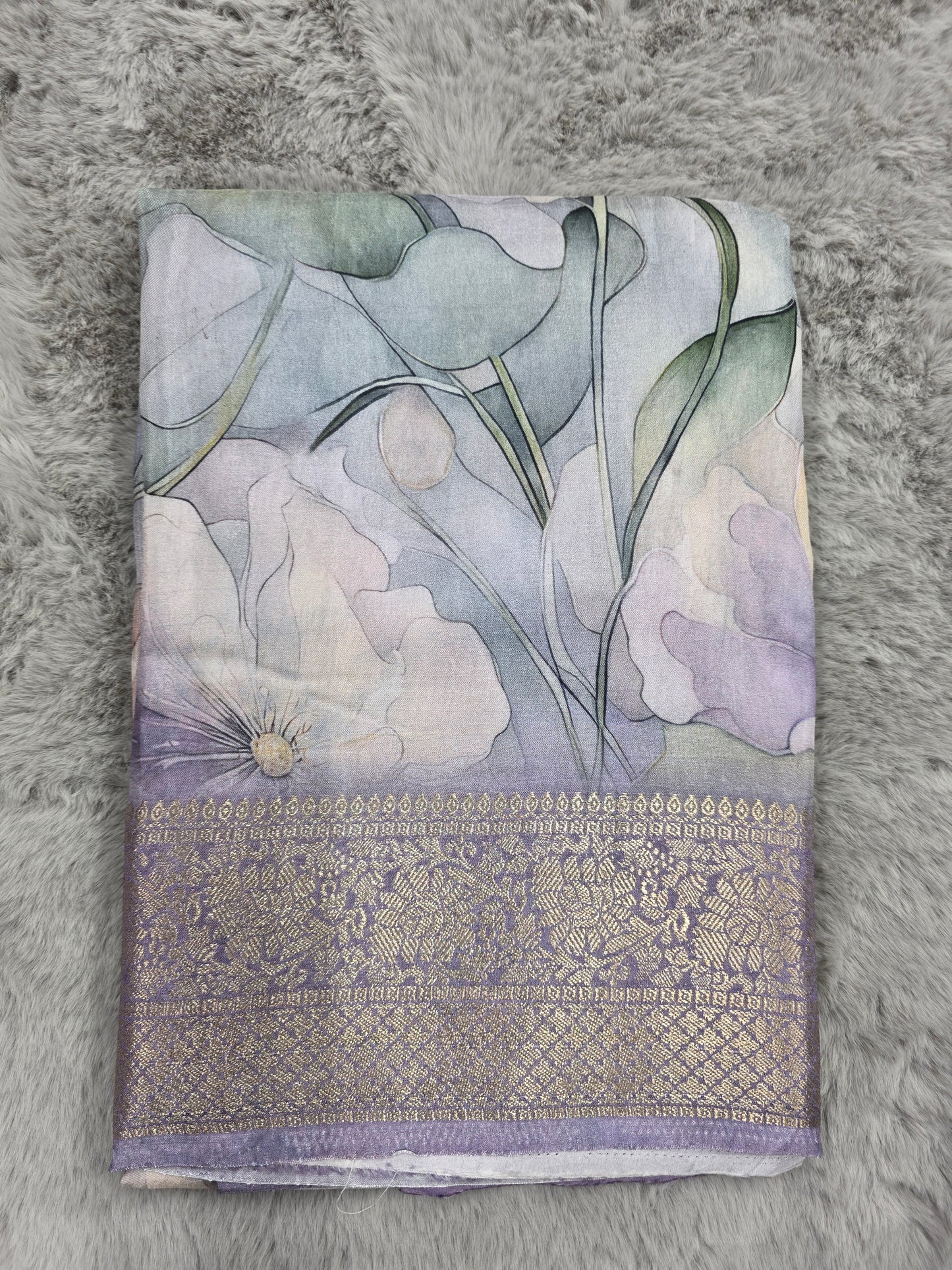 Printed silk cotton saree