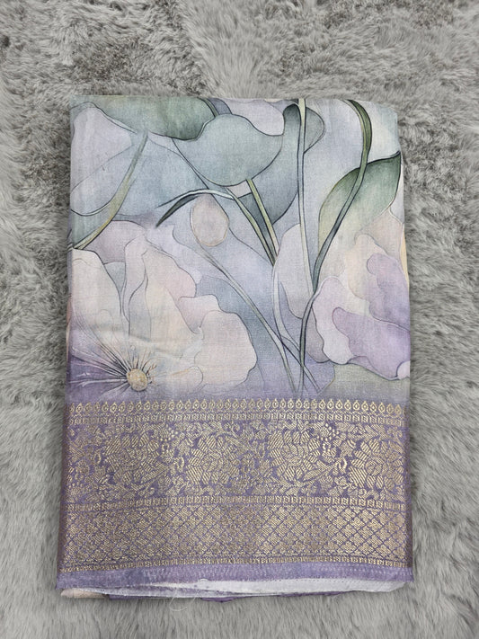 Printed silk cotton saree