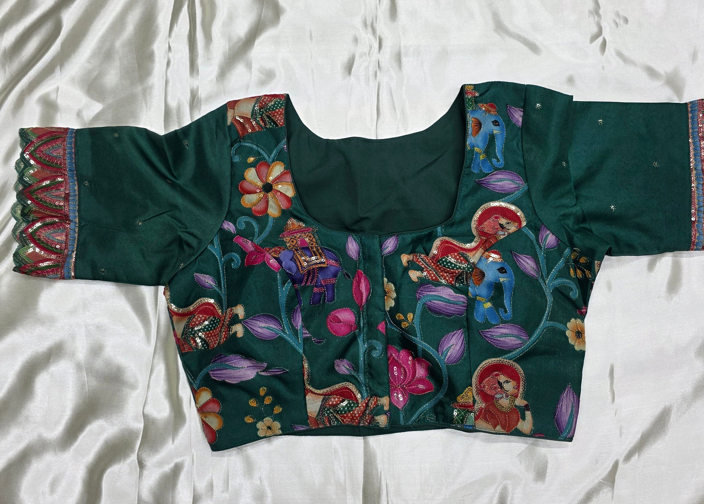 Green Sequence Blouse