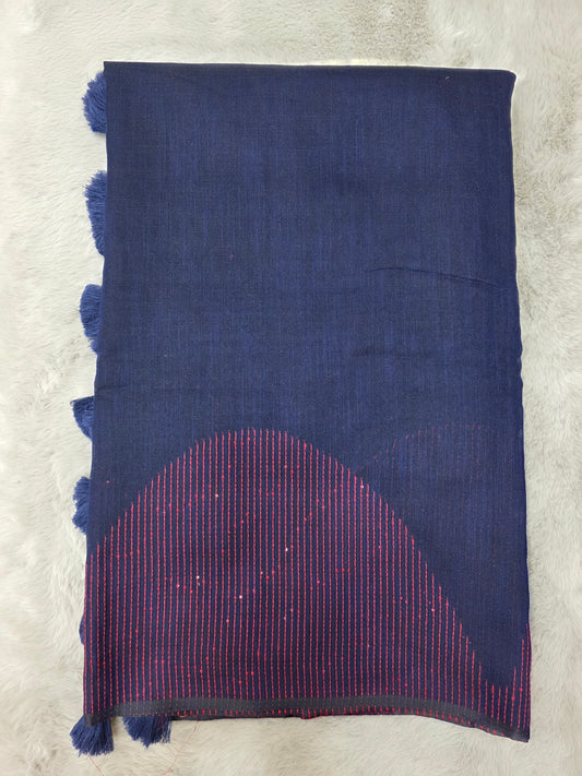 Blue Cotton Saree