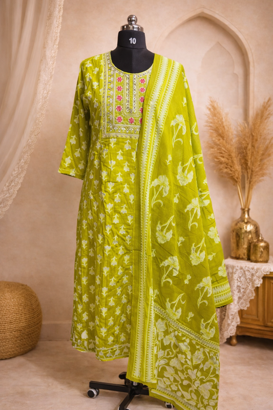 Green Cotton 3pc Set